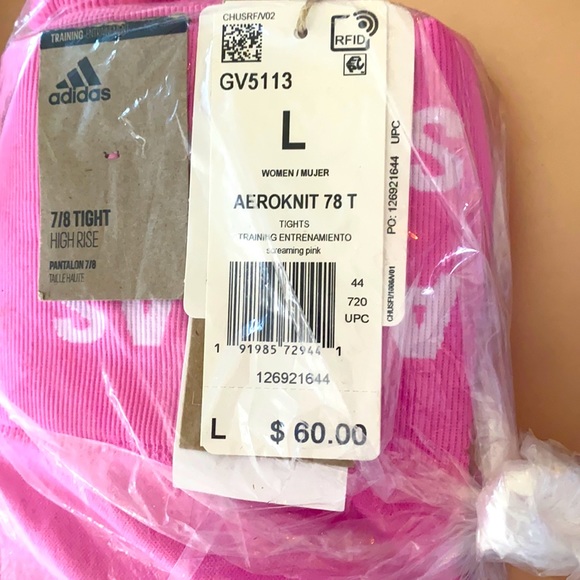 Women's adidas Training Aeroknit Cropped High-Rise Tights - Picture 6 of 6